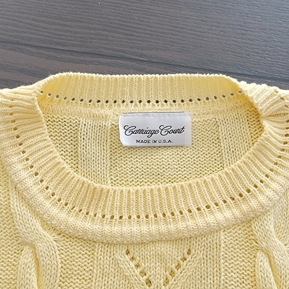 Vintage 90s Wool Carriage Court Yellow  Sweatshirt - Picture 3 of 7